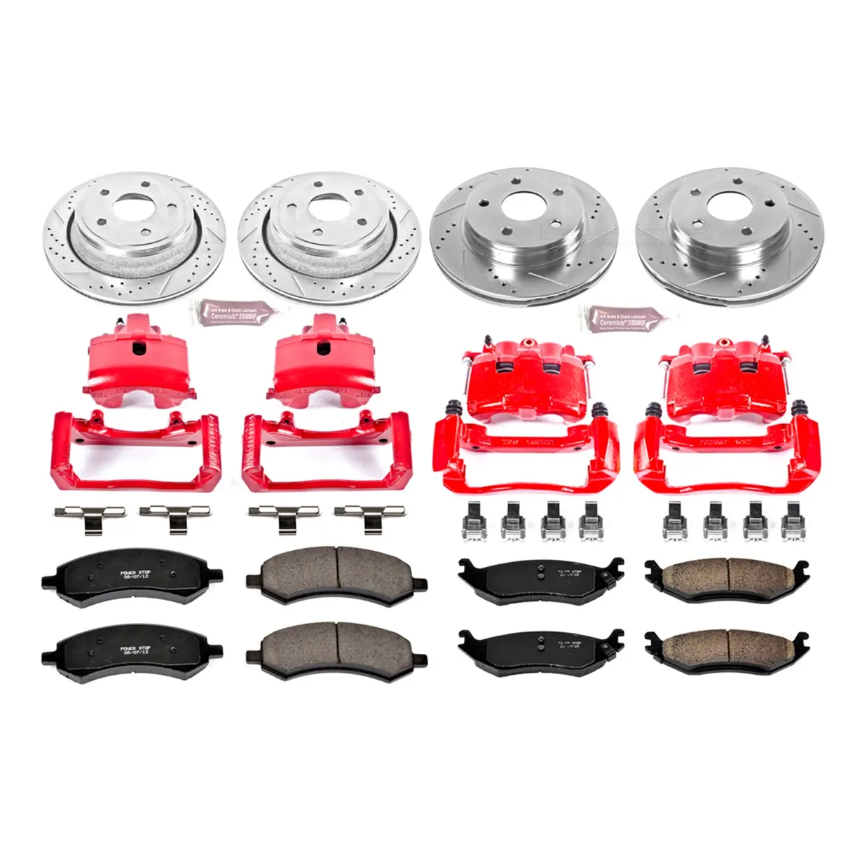 Z23 Evolution Sport Upgrade Kit: Drilled/Slotted Rotors; Carbon-Fiber Ceramic Pads; Powder Coated Calipers product image