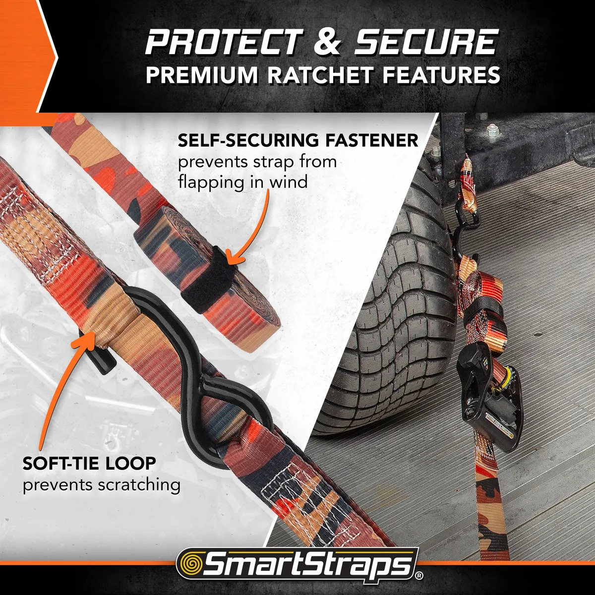 14ft 3000lb Ratchetx Ratchet Tie Down 4 pk Orange product image