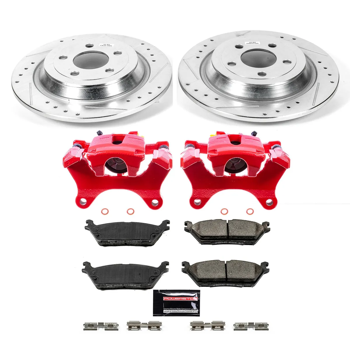 Z23 Evolution Sport Upgrade Kit: Drilled/Slotted Rotors; Carbon-Fiber Ceramic Pads; Powder Coated Calipers product image
