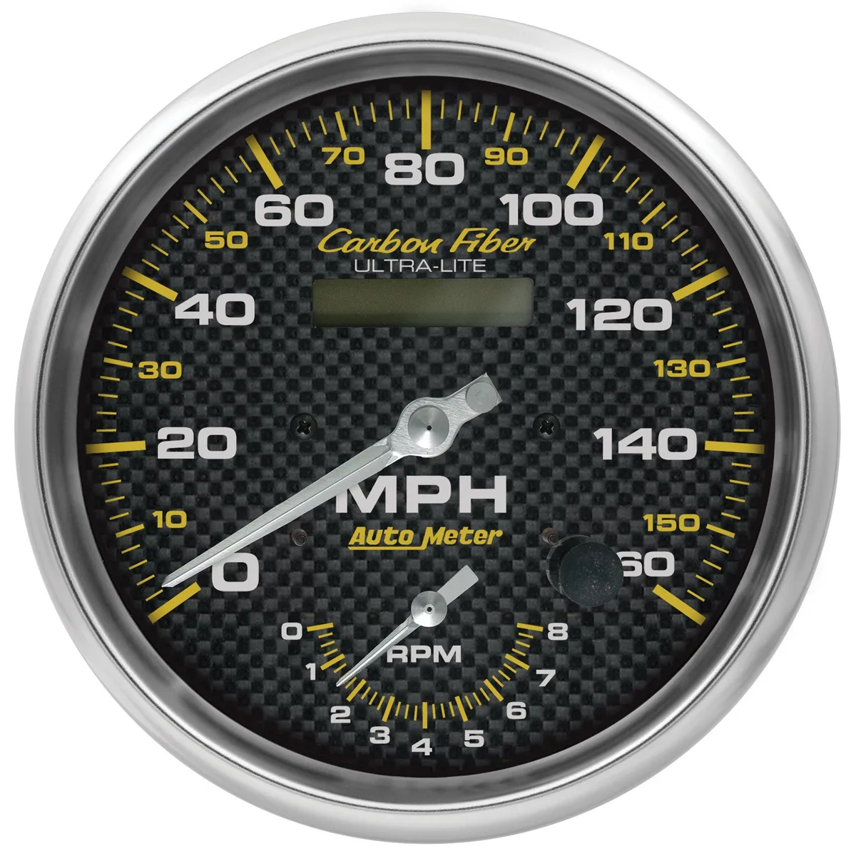 AutoMeter Gauge Tach/Speedo 5in 160mph & 8k RPM Elec. Program Carbon Fiber