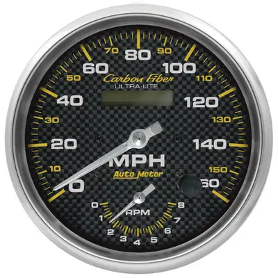AutoMeter Gauge Tach/Speedo 5in 160mph & 8k RPM Elec. Program Carbon Fiber