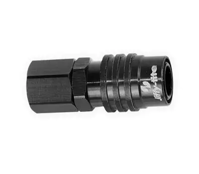 jiffytite 8an Fitting Socket Female- Valved (Black)