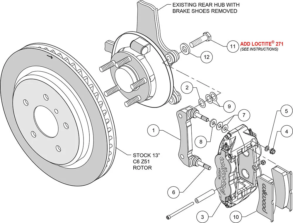 1997 - 2013 Cadillac, Chevrolet Forged Narrow Superlite 4R Caliper and Bracket Upgrade Kit for Corvette C5-C6 - 140-14026 product image