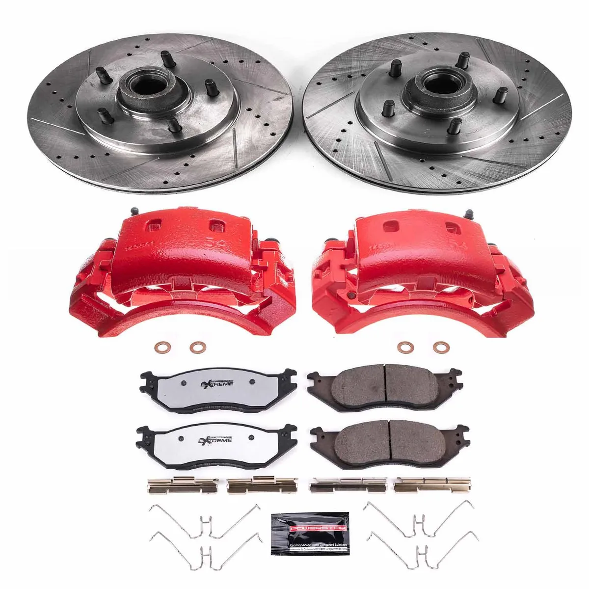 Z36 Truck/Tow Upgrade Kit: Drilled/Slotted Rotors; Carbon-Fiber Ceramic Pads; Powder Coated Calipers product image