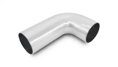 Vibrant Performance 90 Degree Tight Radius Aluminum Bend; 2 in. OD; 1.5 in. Centerline Radius; 5x2 in. Leg Length From Tangent; 2MM Wall Thickness; 6063 Aluminum; Brushed;