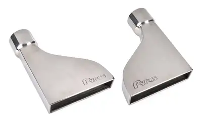 Pypes Performance exhaust Exhaust Tail Pipe Tip Set 3 in x 8 in x 2 in x 11 in Rectangle Clamp On Hardware Not Incl Polished 304 Stainless Steel Pair Pypes Exhaust