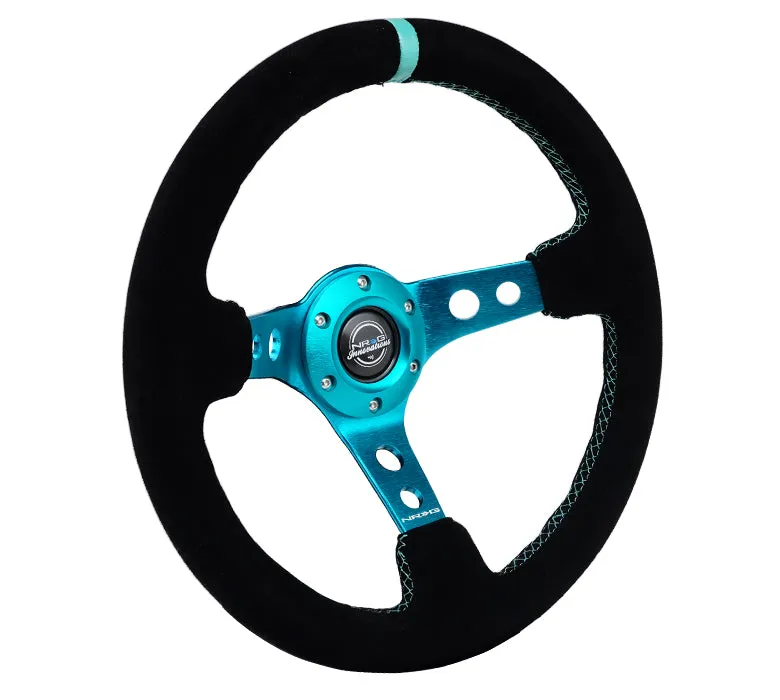 Steering Wheel 350mm 3in Dish Black Suede product image