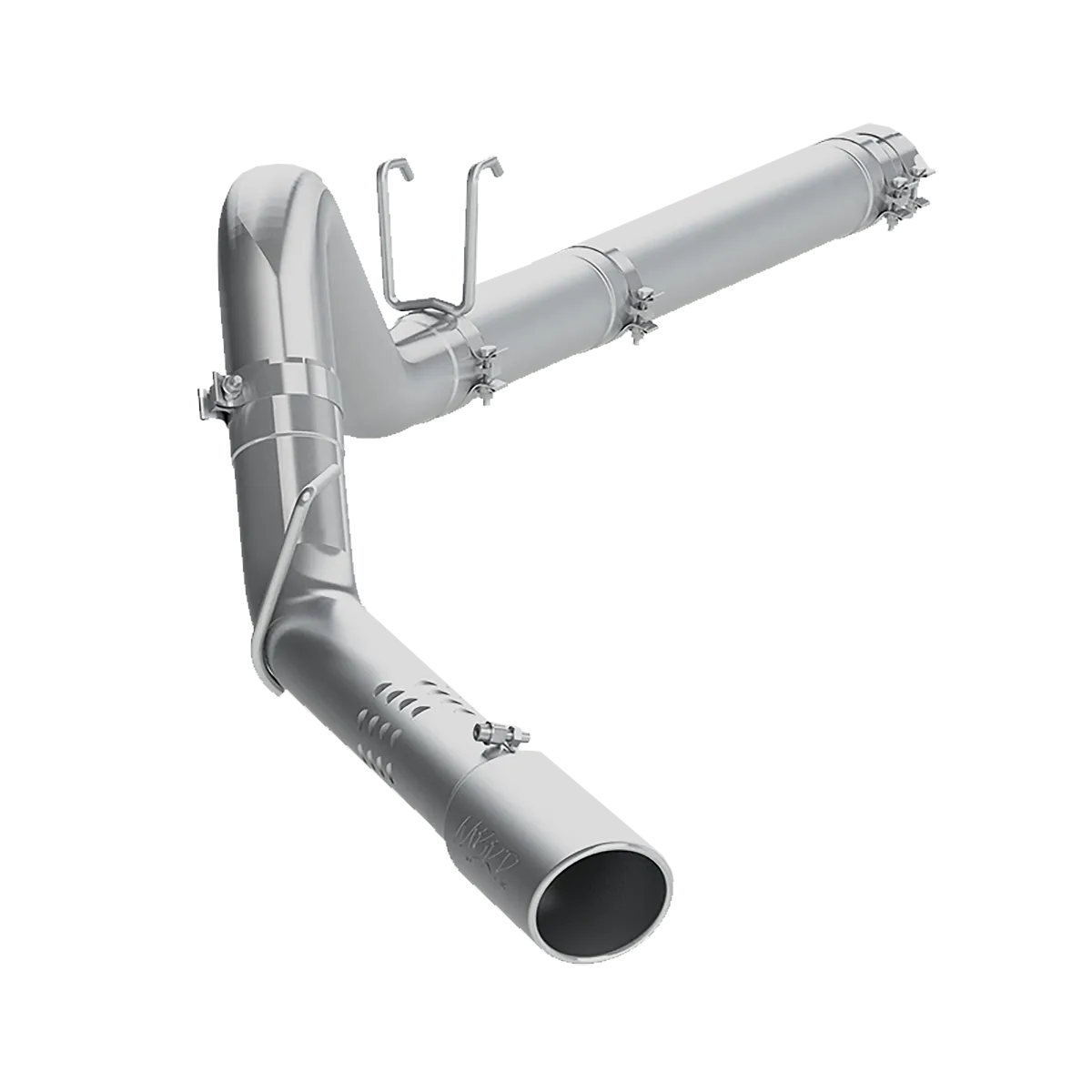 Armor Lite Filter Back Exhaust System; 4 in.; Incl. Adapter/Ext. Pipes/Over Axle Pipe/Tailpipe/Hardware/5 in. OD Tip; Single Side Exit; Aluminized; product image