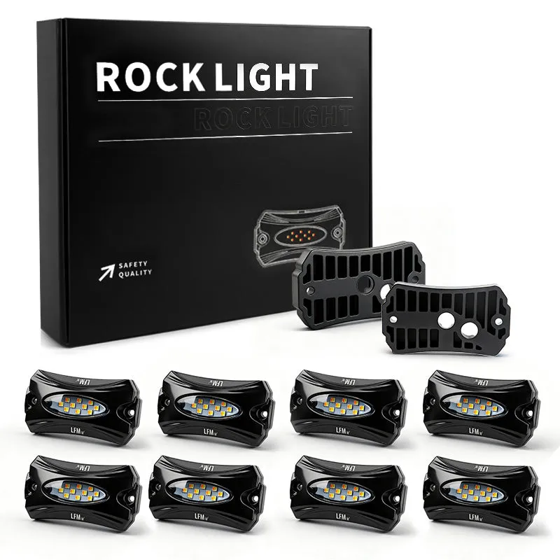High-Bright Waterproof LED Rock Lights Kit White & Amber Switchback product image