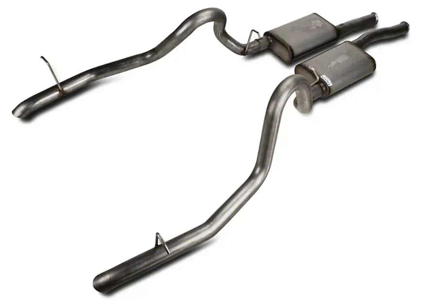 Cat Back Exhaust System 87-93 Mustang GT Split Rear Dual Exit 2.5 in Intermediate And Tail Pipe Hardware/Violator Muffler/Turndown Tails Incl w/o Tip Pypes Exhaust product image