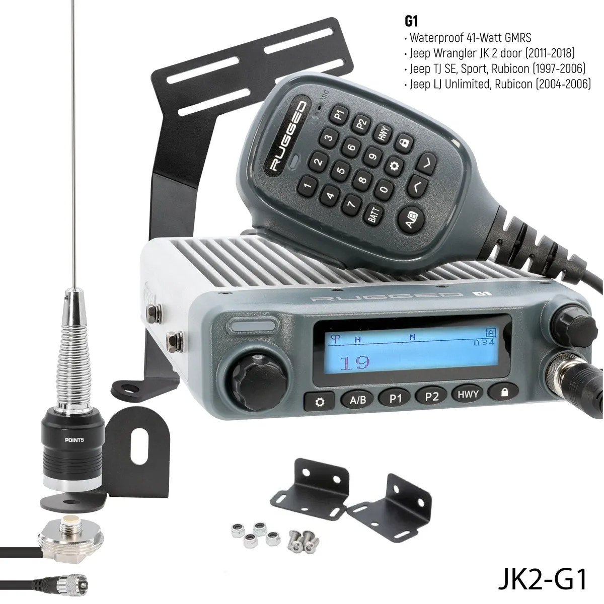 0718 JK 2dr/Jku 4dr/Tj/Lj Jeep Wrangler & Rubicon Twoway Gmrs Mobile Radio Kit product image