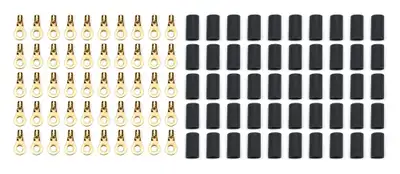 Quickcar Racing Products Ring Terminal #8 14-16 Ga w/Heat Shrink 50pk