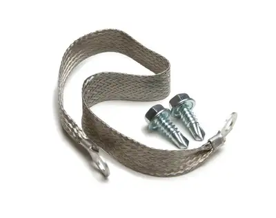 Painless Wiring Single 10 Gauge Ground Strap Kit; Incl. 11 in. Ground Strap; Self Tapping Screws For Mounting;