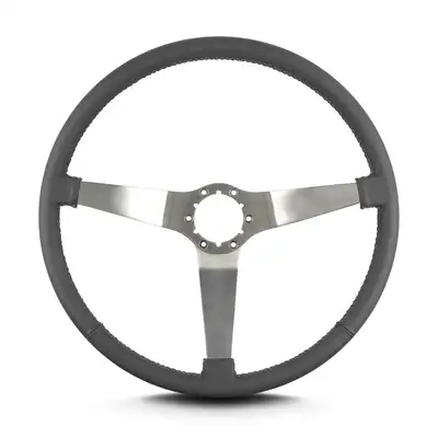 Lokar Lecarra Vette 3 Steering Wheel; Dark Grey; Brushed Spokes; 15 in. Thin Grip;