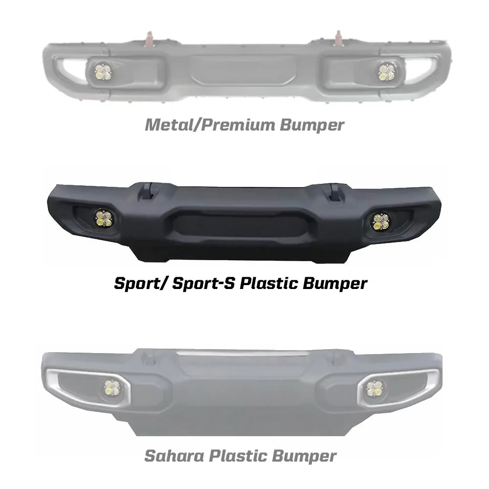 Jeep JL Fog Light Squadron-R SAE 18-Pres Wrangler JL Sport/Sport-S Fog Pocket Kit Baja Amber Baja Designs product image