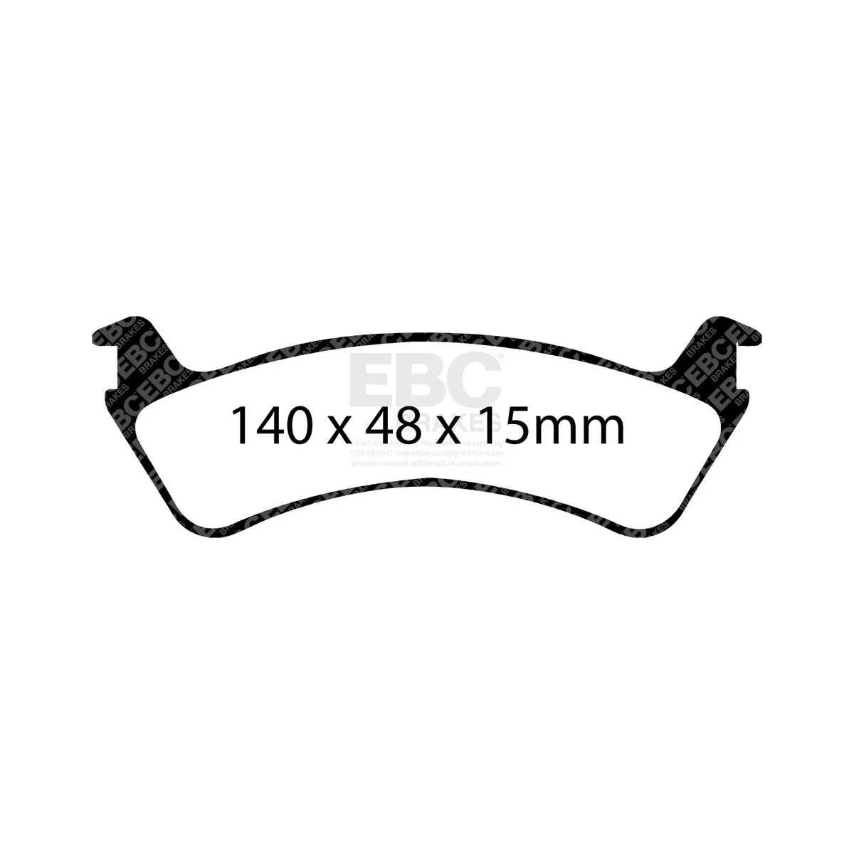 6000 Series Greenstuff Truck/SUV Brakes Disc Pads; FMSI Pad No. D666; Solid; 285mm Dia.; 58mm Height; 12mm Thick; 71.4mm Center Hole Dia.; Pad Dimensions: 140 x 48 x 15mm; product image