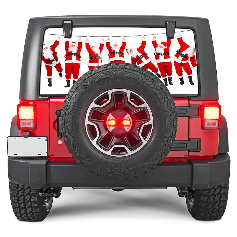 Santa's on a Wire Rear Window Decal product image