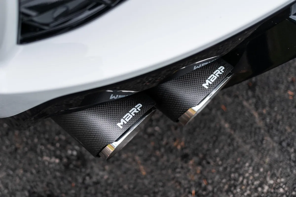 20-Present Chevrolet Corvette C8 6.2L Armor Pro Cat-Back Active Exhaust System Quad Rear Outlet with Carbon Fiber Tips MBRP product image