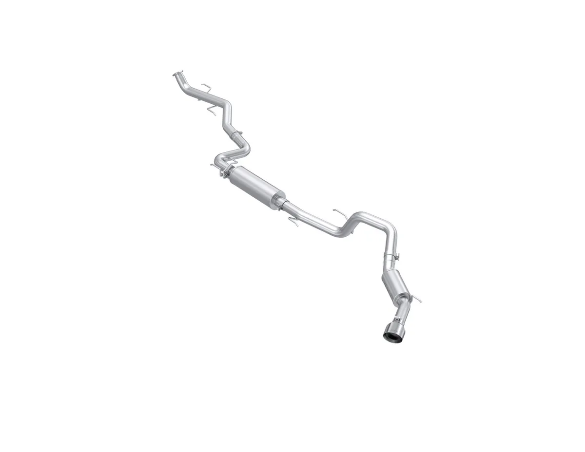 Armor Pro Cat Back Exhaust System; 3 in.; T304 Stainless Steel; Single Side Exit; 5 in. OD. Dual Wall Polished Tips; product image
