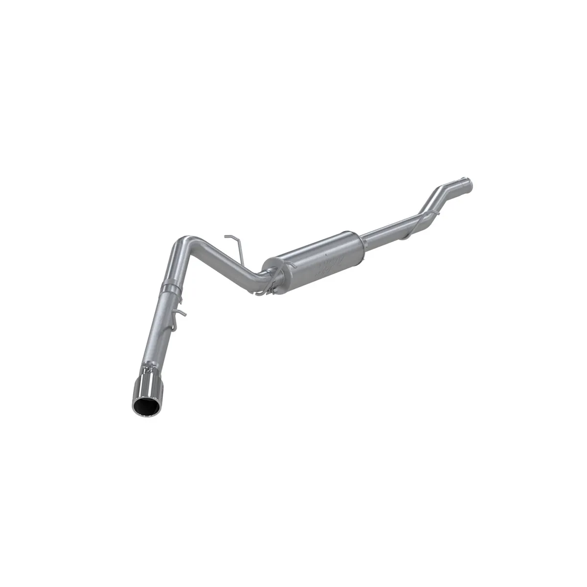 Armor Plus Cat Back Exhaust System; 3 in.; Incl. Ext. Pipe/Muffler/Over Axle Pipe/Tailpipe/Hardware/4 in. OD Tip; Single Side Exit; T409 Stainless Steel; product image