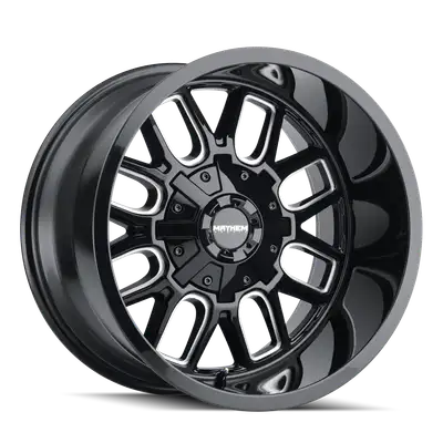 Mayhem Mayhem Offroad Wheels Cogent 8107 GB 20x10 Milled Spokes Gloss Black -19 Off Set 6 Lug 4.75 BSM 106 Bore Cast Aluminum