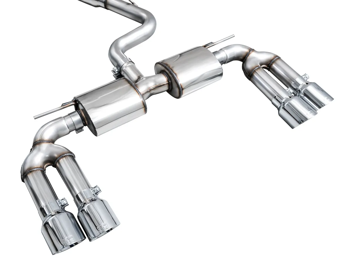 AWE Track Edition Exhaust for Audi 8Y S3 - Chrome Silver Tips product image