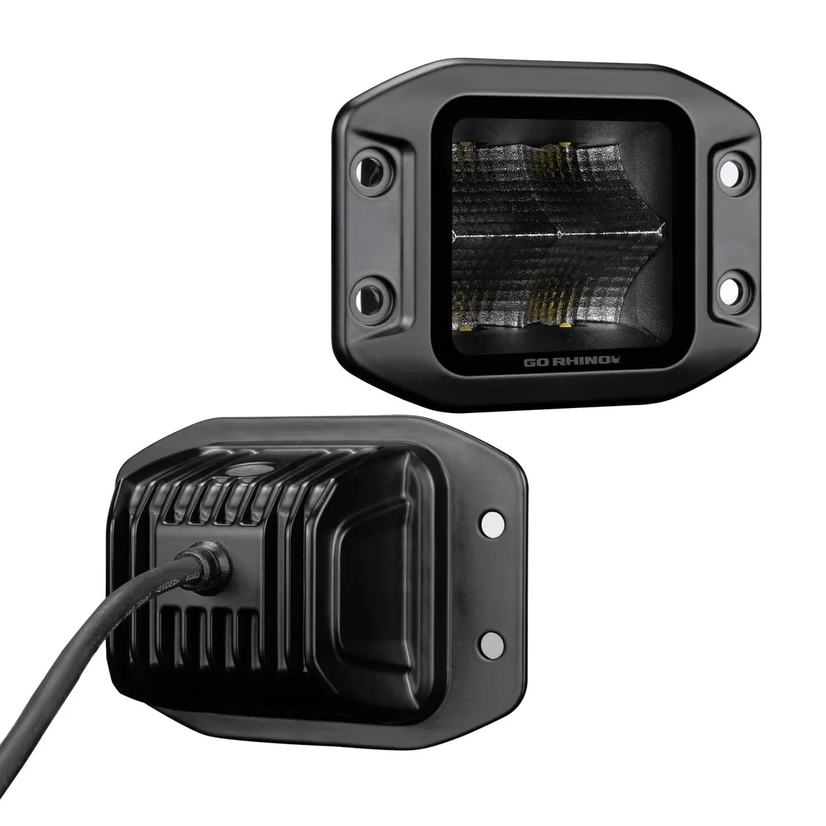 go Rhino 750400321fcf Blackout Series - Cubeit 3x3 LED Cube Flood Lights With Flush Mount, Pair product image