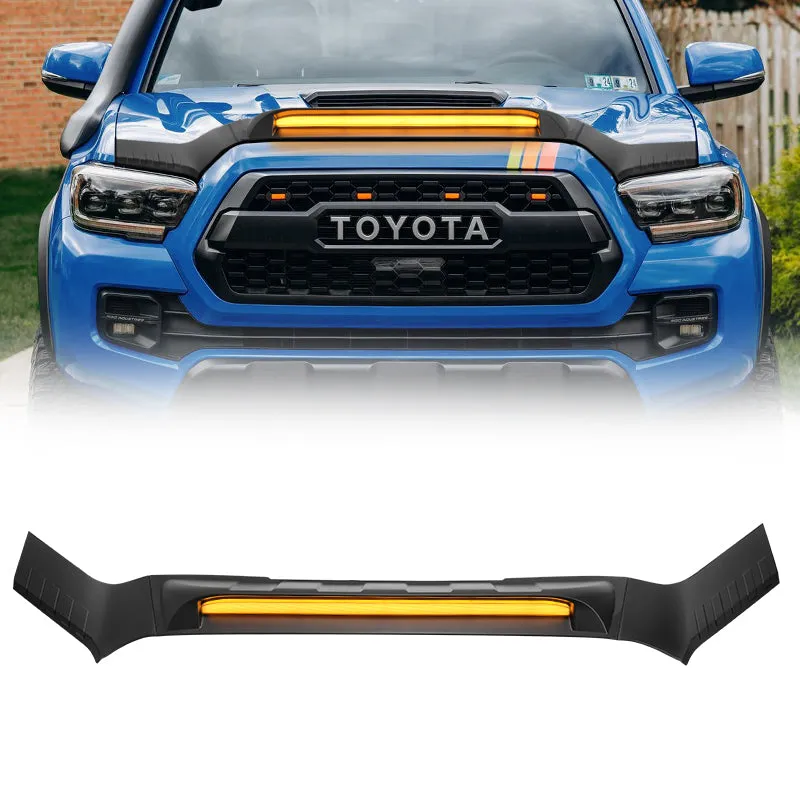 LED Factory Mart Hood Deflector with Turn Signal Lights for 2016-2023 Toyota Tacoma