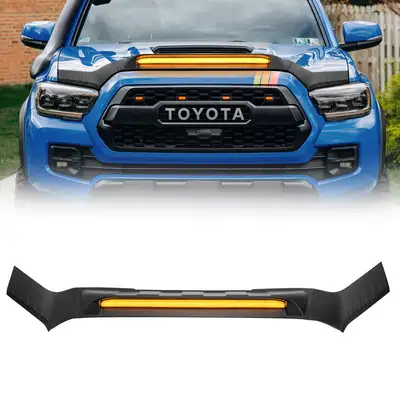 LED Factory Mart Hood Deflector with Turn Signal Lights for 2016-2023 Toyota Tacoma