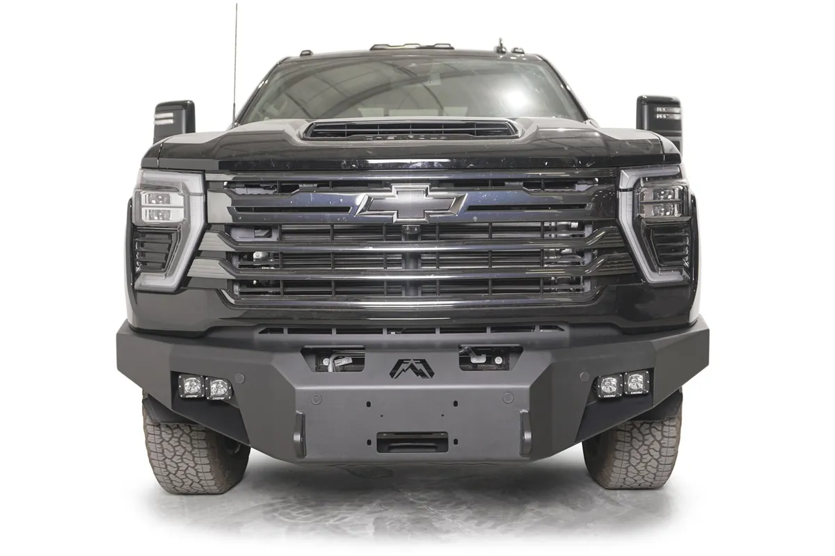 Premium Winch Front Bumper; 2 Stage Black Powder Coated; w/No Guard; product image