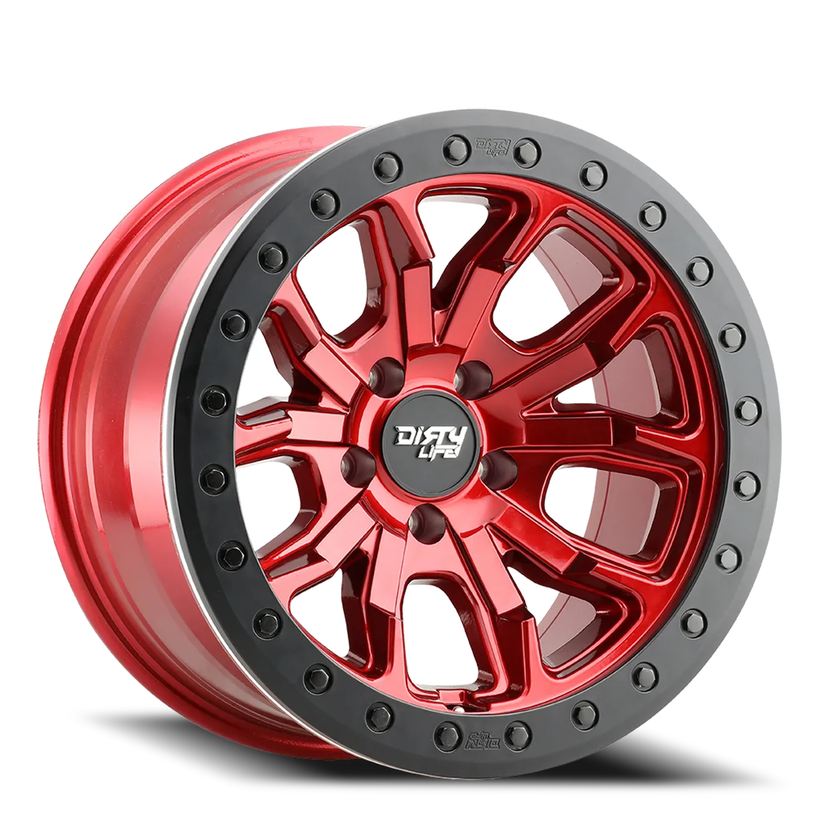 Dirty Life DT-1 9303 Series Beadlock Wheel, -38MM 17x9 5x5 - Candy Red - JT/JL/JK product image