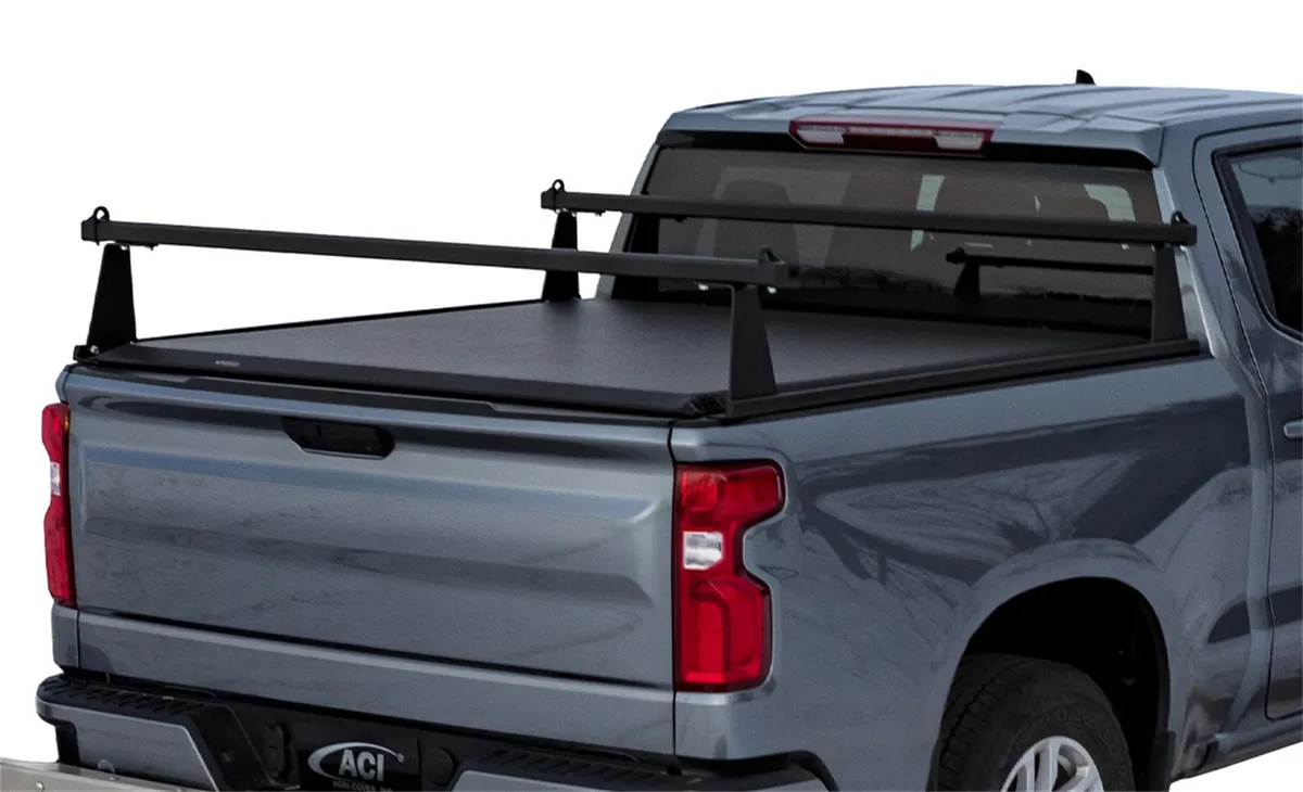 ADARAC™ Aluminum M-Series Truck Bed Rack System; Matte Black Finish; Single Rail; product image