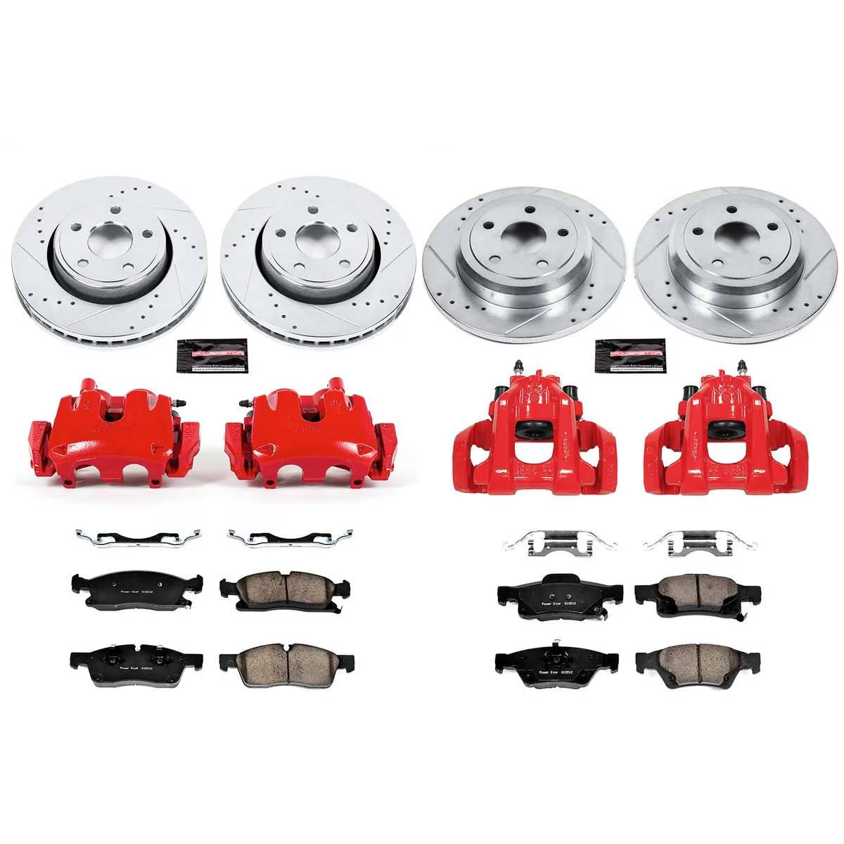 Z23 Evolution Sport Upgrade Kit: Drilled/Slotted Rotors; Carbon-Fiber Ceramic Pads; Powder Coated Calipers product image
