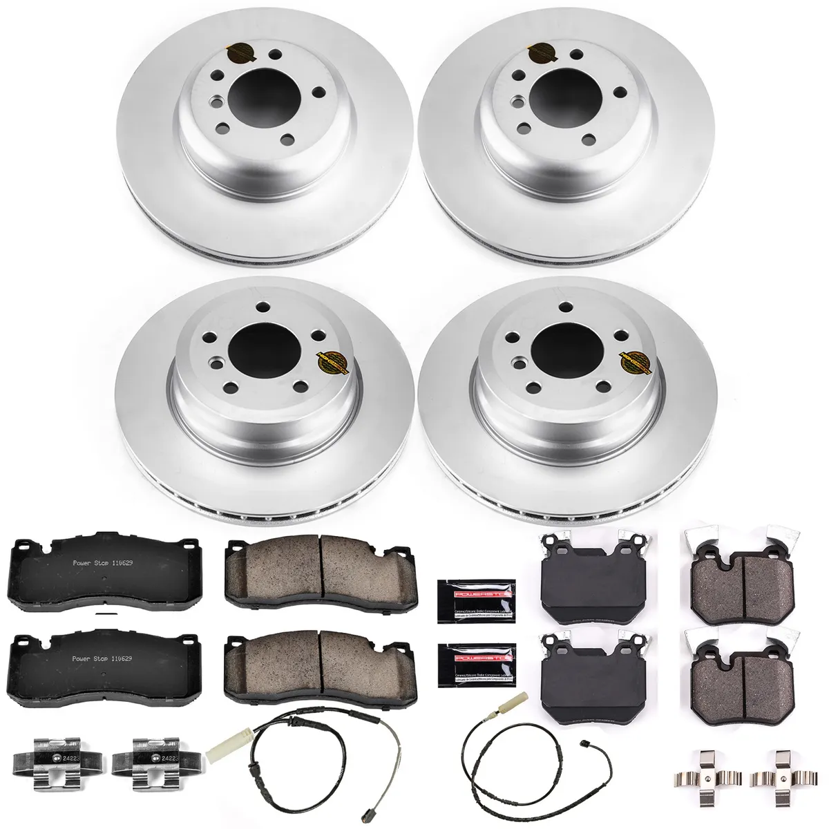 Z23 Sport Geomet Coated Rotor Kit For European Vehicles: Genuine Geomet Fully Coated Rotors; Carbon-Fiber Ceramic Pads W/Hardware; Pad Sensors product image