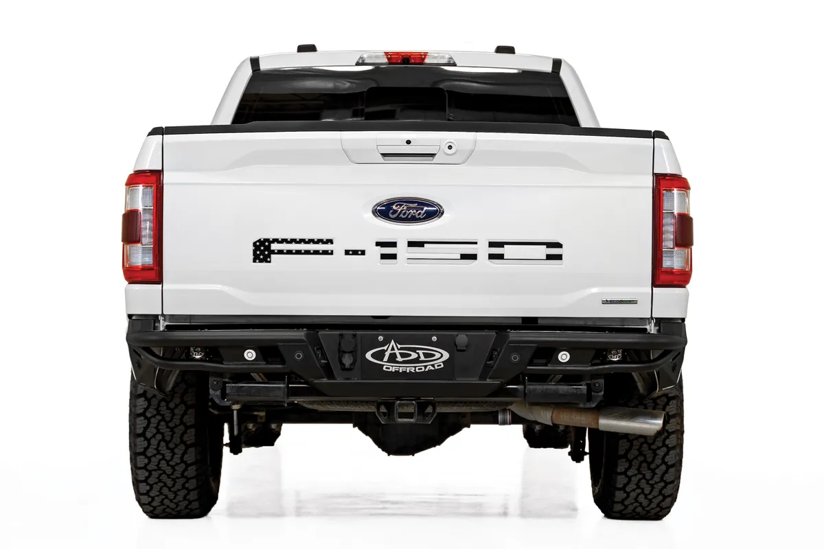 The ADD Pro Bolt-On Rear Bumper for the 2021 Ford F-150 was designed to match the same slim prerunner style of the front Pro Bolt-On Bumper. Constructed from .120-inch wall steel tubing it provides durable protection to the rear of your truck. The top p product image