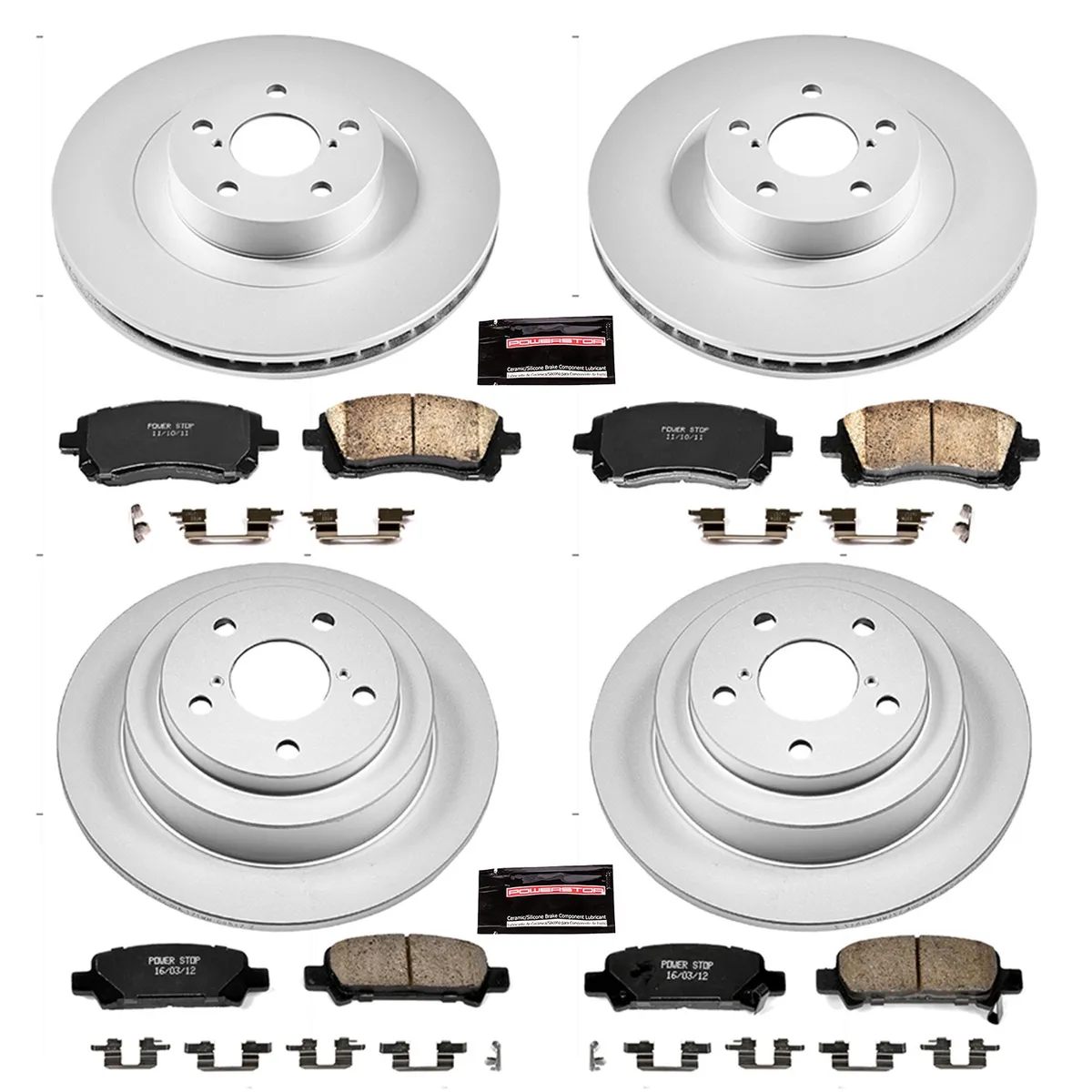 Z17 Geomet Coated Rotor Kit: Genuine Geomet Fully Coated Rotors; Ceramic Pads W/Hardware product image
