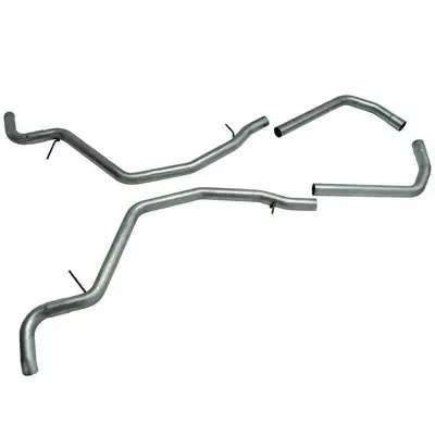 Flowmaster 59-64 Chevy Impala V8 Header-Back Pipe Kit Mandrel Bent 2.5in. 16 Gauge Tubing DOS 409S Stainless Steel (Pipes Only) Use Offset Inlet/Offset Outlet Same Side Mufflers or HP II Mufflers.