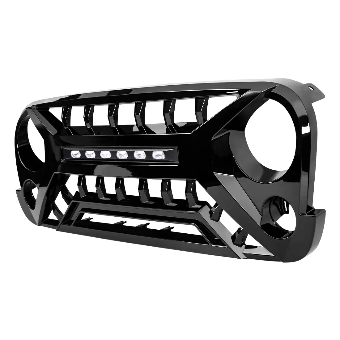 American Modified Amjpaa00135 Armor Grille With Off-Road Lights - Glossy Black product image