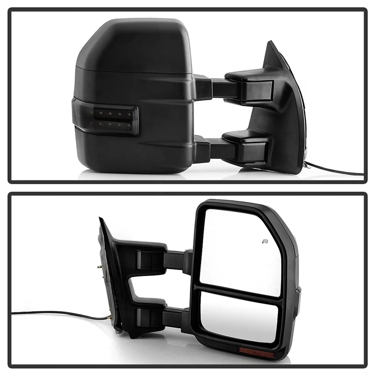 9907 Superduty g4 Power Heated Sequential LED Signal Telescoping Mirrors Smoke product image