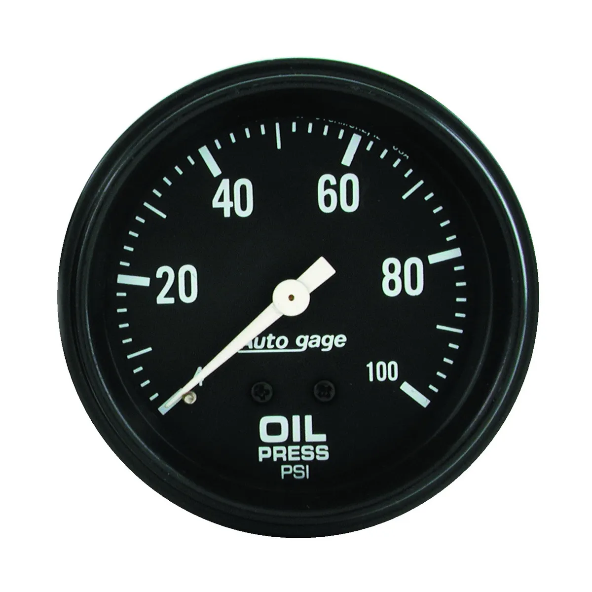 Gauge, Oil Pressure, 2 5/8" 0-100psi, Mechanical, Black, AutoGage product image