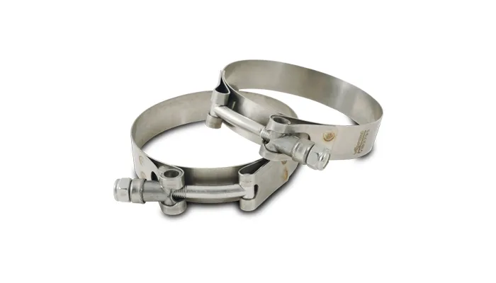 T-Bolt Clamps; 3.5 in. To 3.7 in. Clamp Range; 3.25 in. Matching Hose ID; 304 Stainless Steel; Pack Of 2; product image