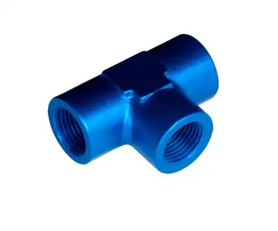 Redhorse Performance 1/8in FM Tee NPT Adapter Blue