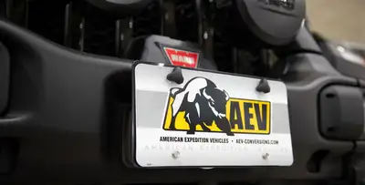 American Expedition Vehicles AEV Hawse Fairlead License Plate Bracket for AEV EX/RX Front Bumper