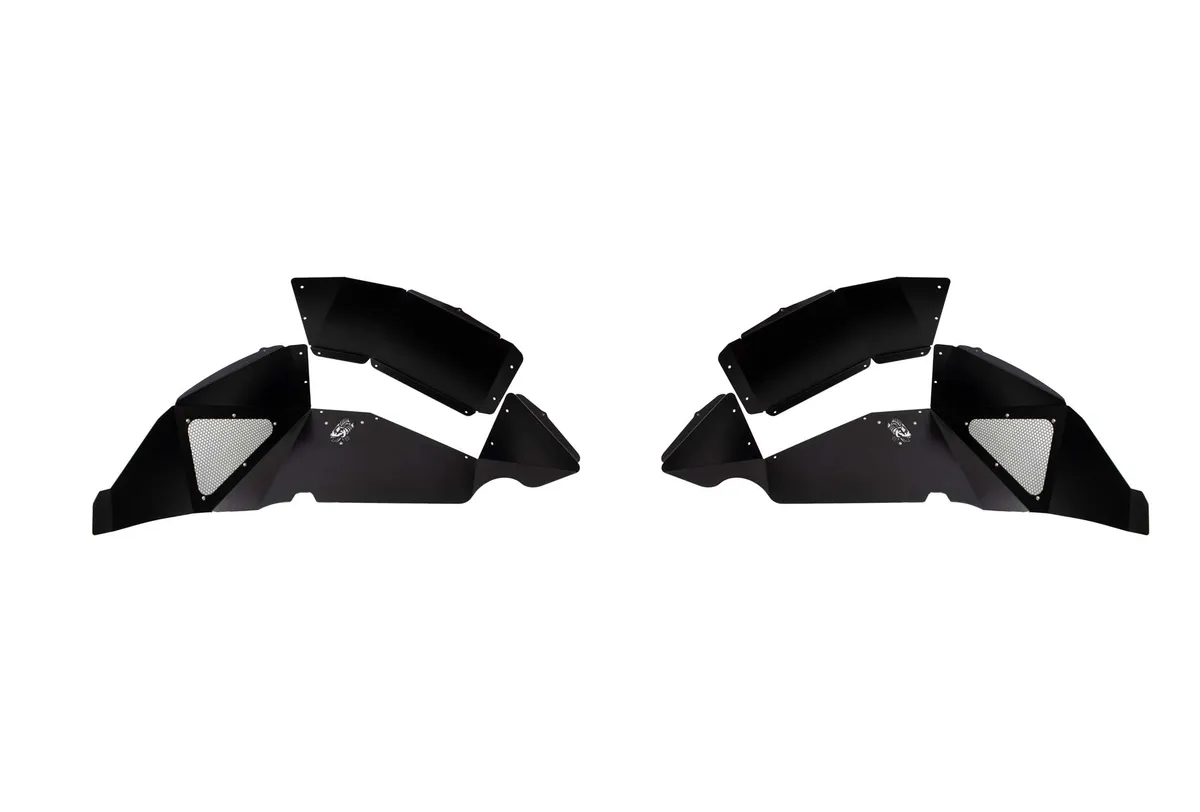 Jeep JL Inner Fenders For 18-Current Wrangler JL Rear Pair Aluminum Black Powdercoat Fishbone Offroad product image
