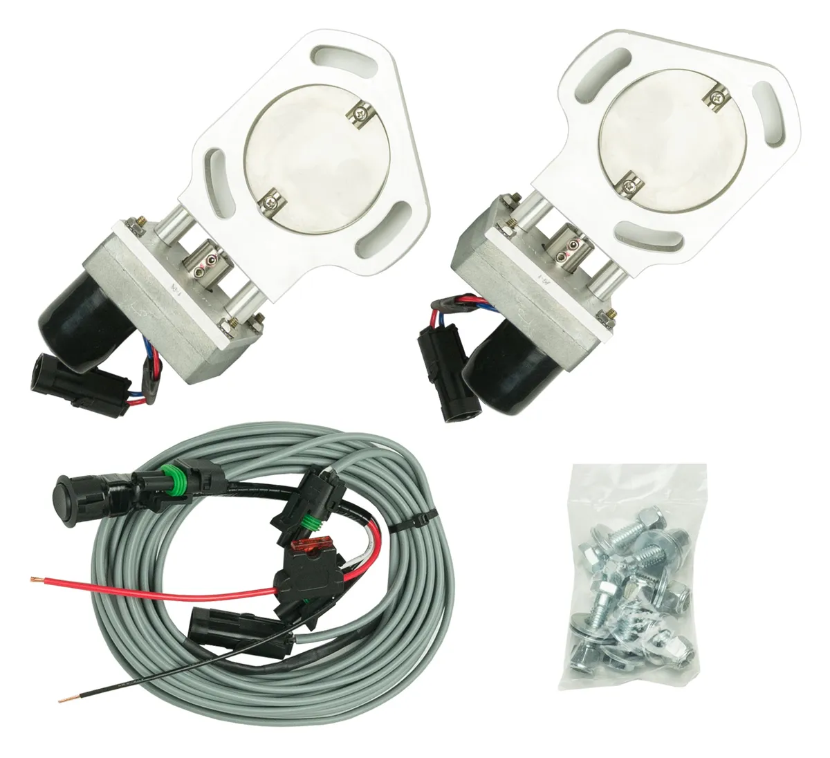 Dual Exhaust Electric Dump Cutout Natural Finish Hardware Incl Aluminum And 304 Stainless Steel Material Pypes Exhaust product image