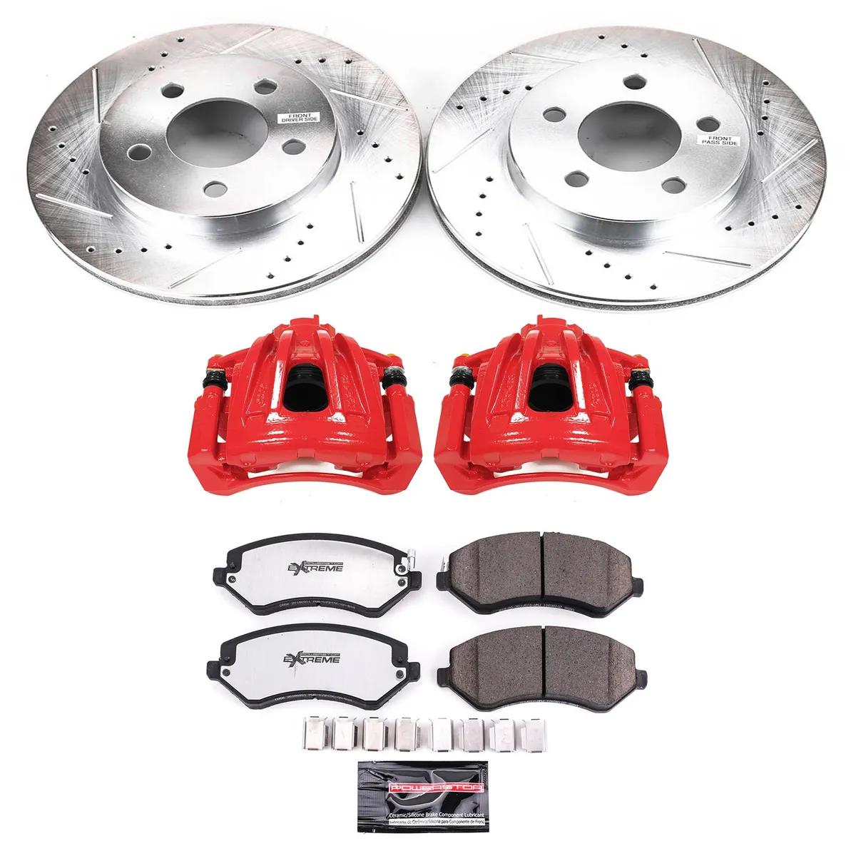 Z36 Truck/Tow Upgrade Kit: Drilled/Slotted Rotors; Carbon-Fiber Ceramic Pads; Powder Coated Calipers product image