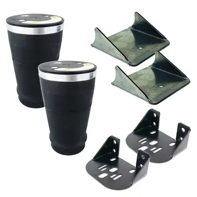Ridetech Air Over Leaf W/ 3000 LbCapacity W/ Weld-On Lower Mount And Side Frame Upper Mount Universal Fit 5 Inch Diameter 9000 Air Springs Brackets And Hardware Ridetech
