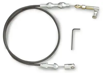 Lokar Hi-Tech Throttle Cable Kit; Universal; U-Cut-To-Fit; 36 in.; Incl. Aluminum Ferrules/Instructions/Black Housing/Polished Aluminum Fittings;