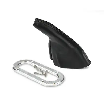 Lokar Floor Mount Emergency Hand Brake Boot; 2.75 in. x 6.5 in. Outer/1.5 in. x 5.25 in. Inner; Incl. Billet Aluminum Ring;