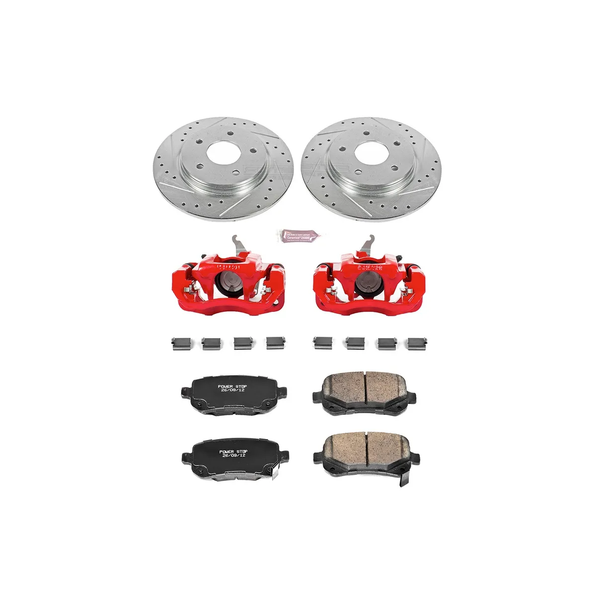 Z23 Evolution Sport Upgrade Kit: Drilled/Slotted Rotors; Carbon-Fiber Ceramic Pads; Powder Coated Calipers product image